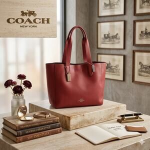 Authentic Coach Derby Tote in Pebbled Leather | Red (F58660)